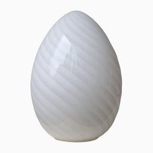 Lámpara de mesa vintage en forma de huevo de cristal de Murano