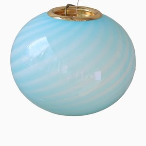 Original Murano Blue Oval Ceiling Lamp