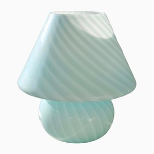 Grande Lampe Champignon Murano Bleue H: 38 cm