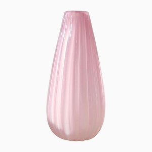 Vase Vintage en Verre de Murano Rose H: 32,5