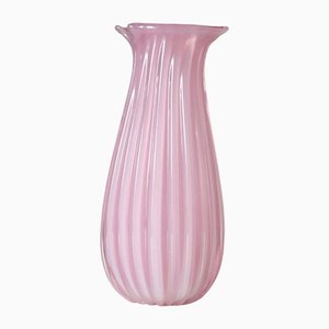Große Vintage Murano Rosa Alabastro Vase H: 30 cm
