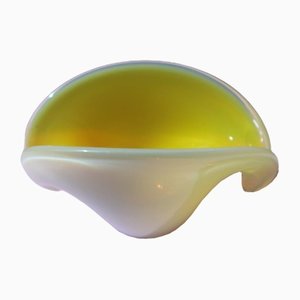 Vintage Yellow Murano Shell Bowl