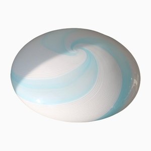 Vintage Murano Blue and White Swirl Ceiling Lamp
