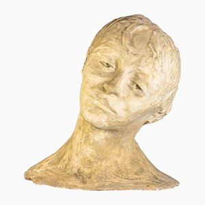Ida Fuà, Italian Bust of a Young Man, 20th-Century, Plaster