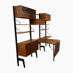 Vintage Scandinavian Teak Wall Unit by Poul Cadovius for Royal System, 1950s