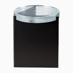 Mesa Alwa One en negro con tablero de vidrio transparente de Sebastian Herkner para Pulpo