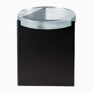 Alwa One Table in Black with a Transparent Glass Top by Sebastian Herkner for Pulpo