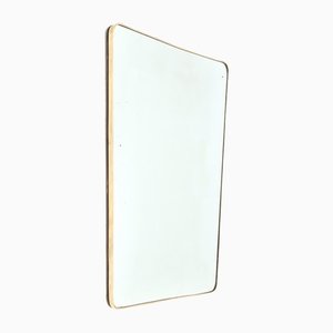 Mirror with Trapezoidal Frame in Brass, 1950s
