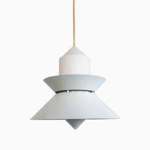 Lampada Mid-Century in metallo e vetro di Glashütte Limburg, anni '80
