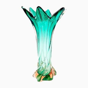 Vintage Italian Twisted Murano Glass Vase, 1960s