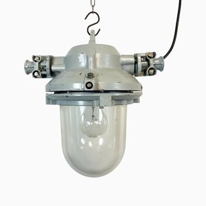 Lámpara industrial de aluminio fundido gris de Elektrosvit, años 70
