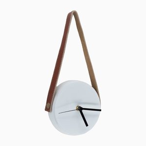 White & Leather Clock by Marco Rocco, 2018