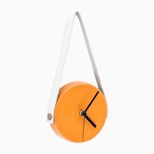Orange & White Clock by Marco Rocco, 2018