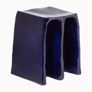 Chouchou Stool 1701CGL in Cobalt Glaze by Lorenzo Zanovello for Pulpo