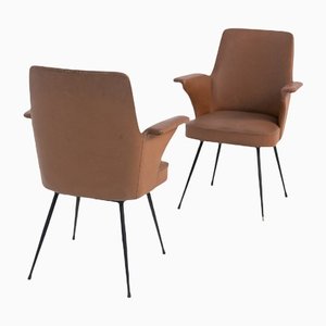 Chaises Vintage en Cuir par Nino Zoncada, 1950, Set de 2