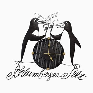 Large Schlumberger Sparkling Wine Advertising Clock