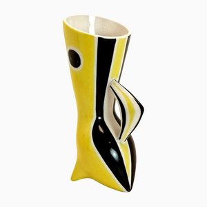 Tricolor Porcelain Vase by Zsolnay, 1960s