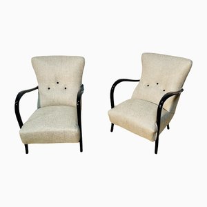 Vintage Fabric Armchairs by Jindřich Halabala, Set of 2