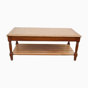 Large Living Room Table with Double Tray and Cherry Plating