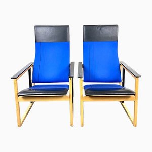 Swedish Lounge Chairs by Simo Heikkilä, 1980s, Set of 2