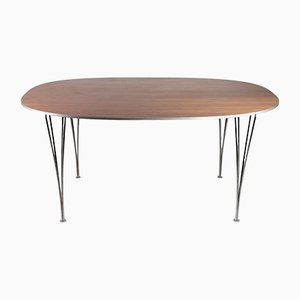 Model B612 Table with Walnut Surface and Steel Legs by Piet Hein for Thema
