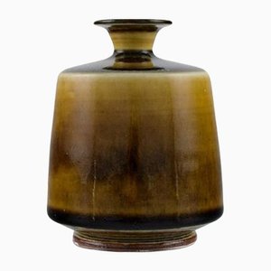 Vase aus glasierter Keramik von Berndt Friberg für Gustavsberg Studio Hand