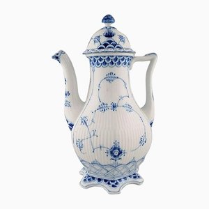 Blue Fluted Full Lace Coffee Pot in Porcelain from Royal Copenhagen
