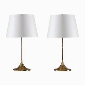 Mid-Century Table Lamps in Brass by A. Svensson & Y. Sandström for Bergboms, Set of 2