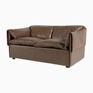 Modern Brown Leather Two Seat Sofa by Eilersen
