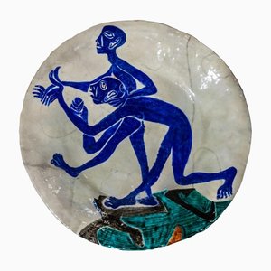 Decorazione da parete con piatto in ceramica di Salvatore Meli