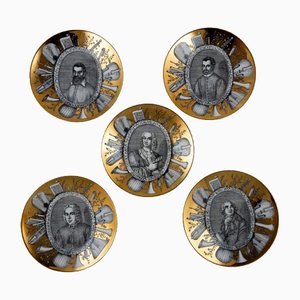 Assiette par Piero Fornasetti, Set de 5