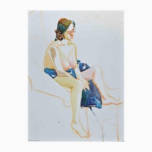 Anastasia Kurakina, Womans Nude, Watercolor, 2018