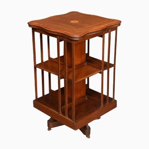 Mahogany Inlaid Revolving Bookcase