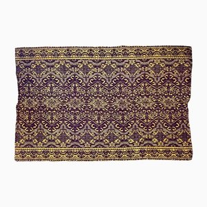 Romanian Rug in Violet & Brown on a Yellow Background