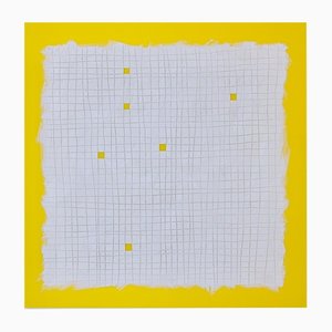 Tom Henderson, Luck of the Devil, amarillo, 2018, óleo sobre acrílico fundido