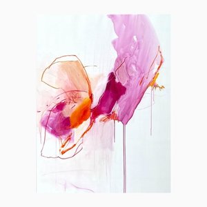 Adrienn Krahl, Waterlilies 1, 2021, acrílico, barra de aceite, pastel al óleo y grafito sobre lienzo