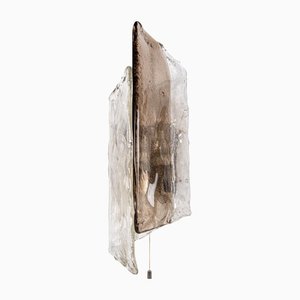 Large Murano Ice Glass Wall Sconce by Carlo Nason / J.T. Kalmar, 1960s
