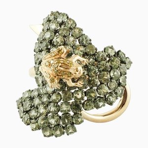 Mehrfarbiger Saphir Diamant Roségold Ring