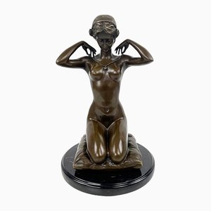 The Necklace Bronze Figure by Paul Ponsard