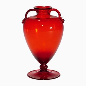 Vintage Red Blown Veronese Vase, 1950