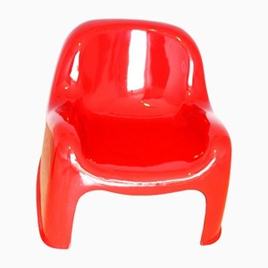 Italian Red Poltrona "Toga" Chair by Sergio Mazza for Artemide, 1960s