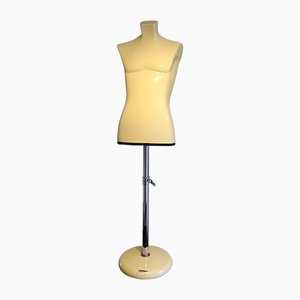 Italian Cream-Colored Lacquered Resin Chromed Metal Stem Mannequin from General Komet, 1970s