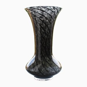 Vintage Italian Black Murano Glass Vase, 1960s