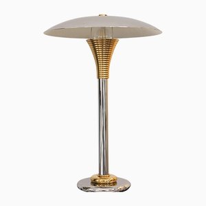 Chromed Metal & Brass Table Lamp from Drummond, 1970s