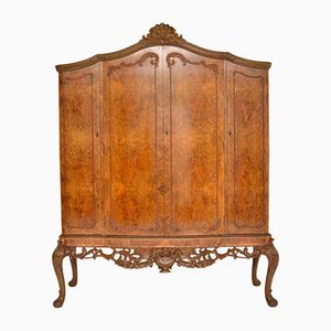 Antique Queen Anne Burr Walnut Cocktail Cabinet