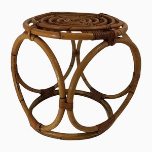 Cubic Coffee Table in Rattan, Italy, 1950s