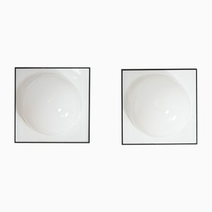Large Italian Space Age Acrylic Wall Lamps, Set of 2