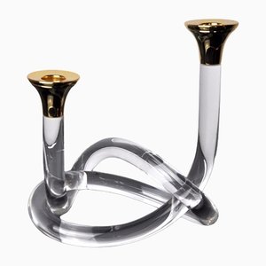 Pretzel Candlestick in Acrylic Glass by Dorothy Thorpe, 1970s