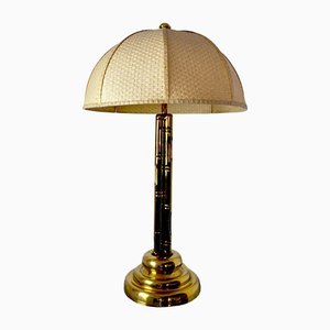 Hollywood Regency Faux Bamboo Brass Lamp, France, 1970s