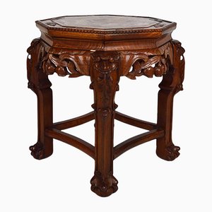 Indochinese Low Table in Carved Wood with Dragons, 1890s